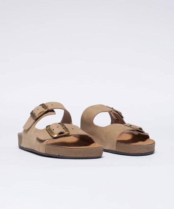 SLIDE NOBUCK E FIVELA - TAUPE