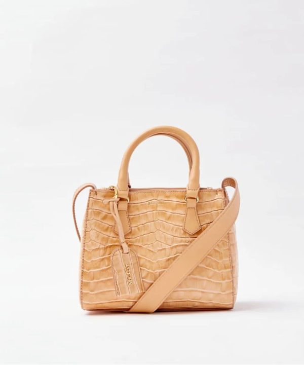 BOLSA TOTE P COURO CROCO QUADRADA - LIGHT TAN - UN